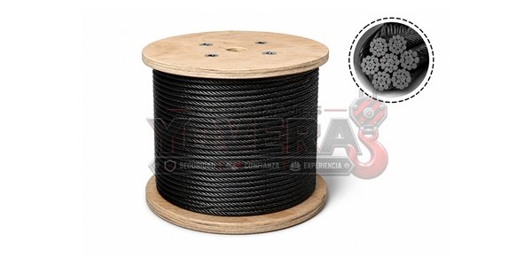 Cable de Acero Negro Tipo Boa